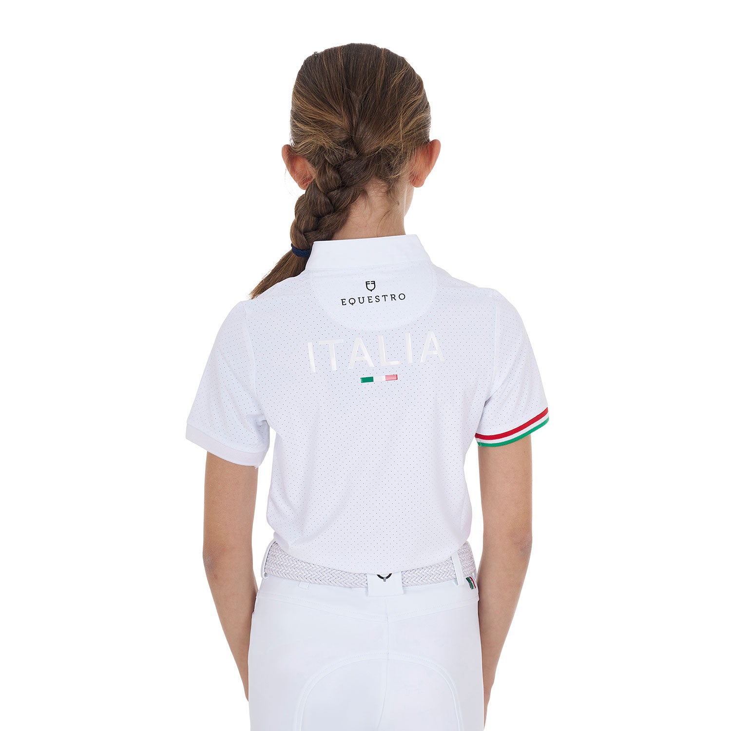 Girls' zipped competition polo shirt Equestro X FISE