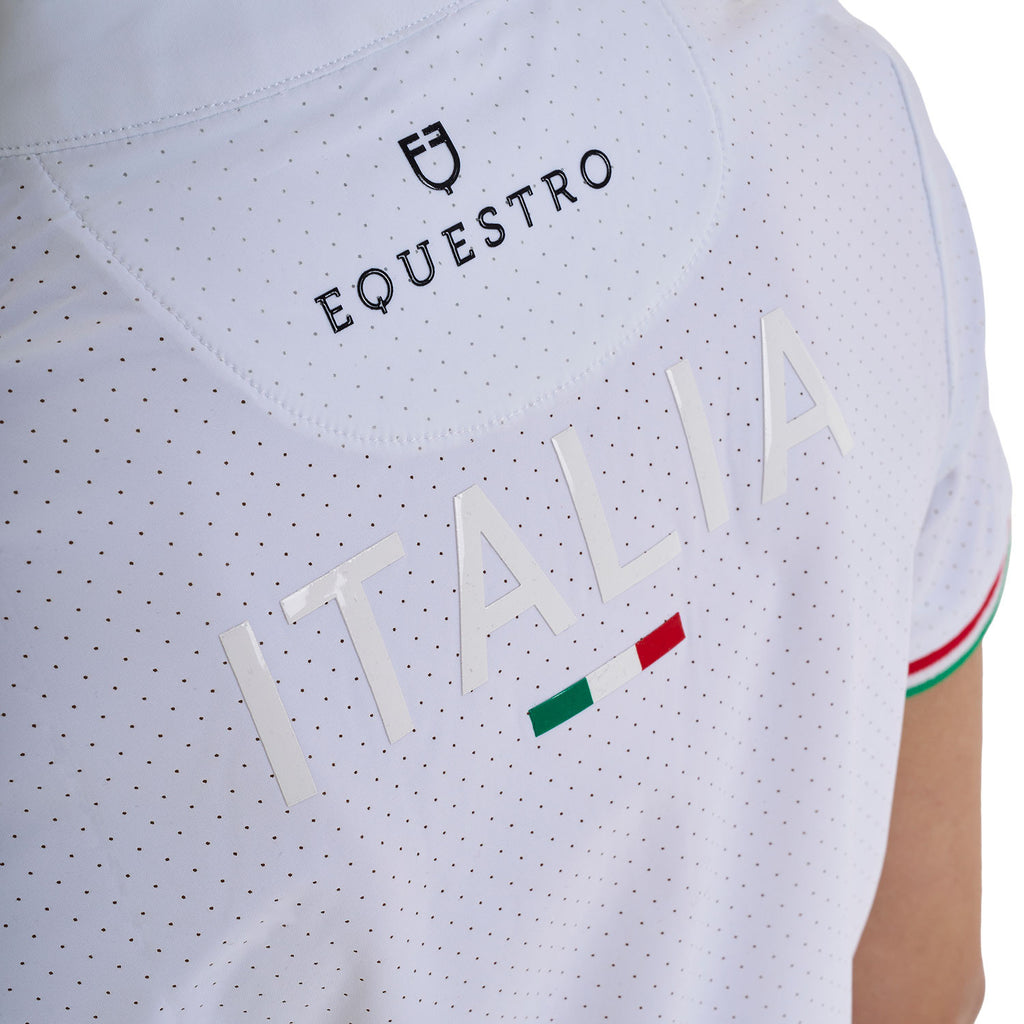 Girls' zipped competition polo shirt Equestro X FISE
