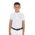 Boys' four-button competition polo shirt Equestro X FISE