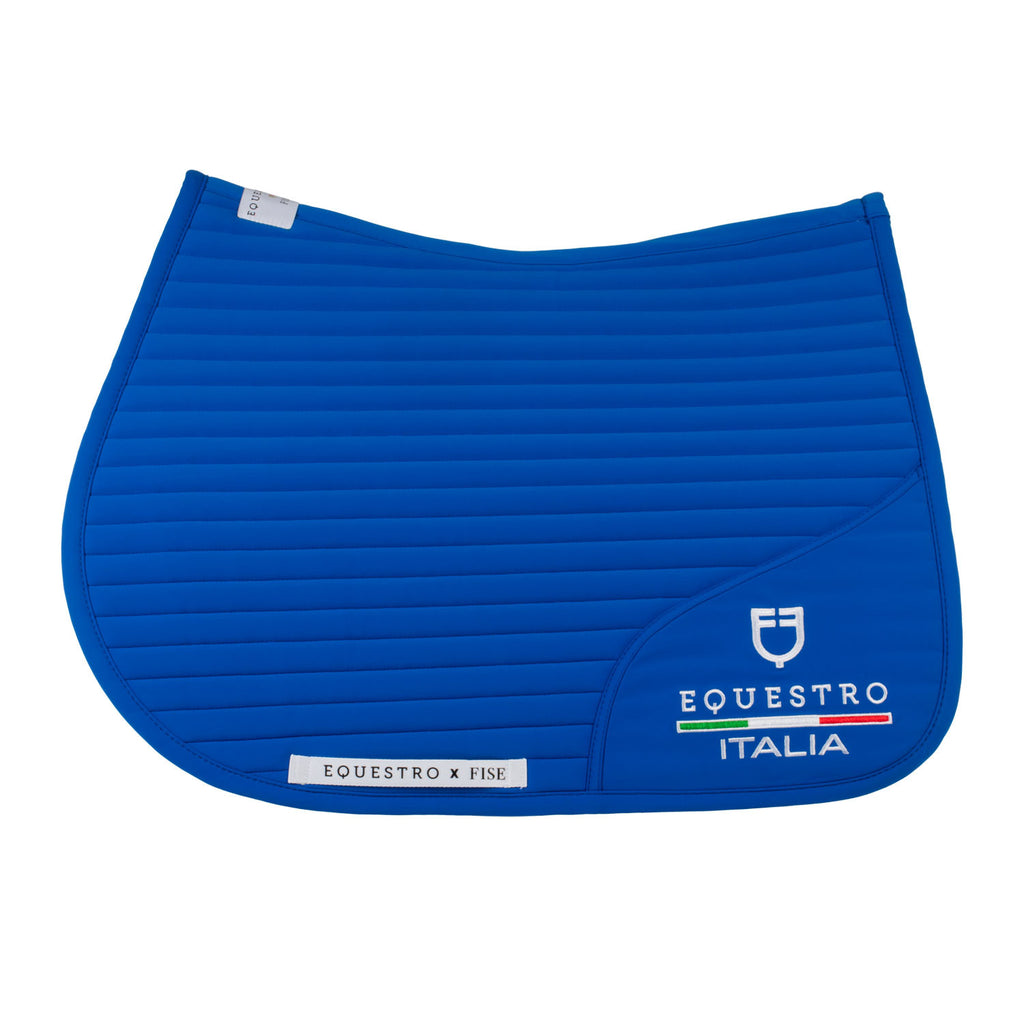 Jumping saddle pad with embroidered logo Equestro X FISE