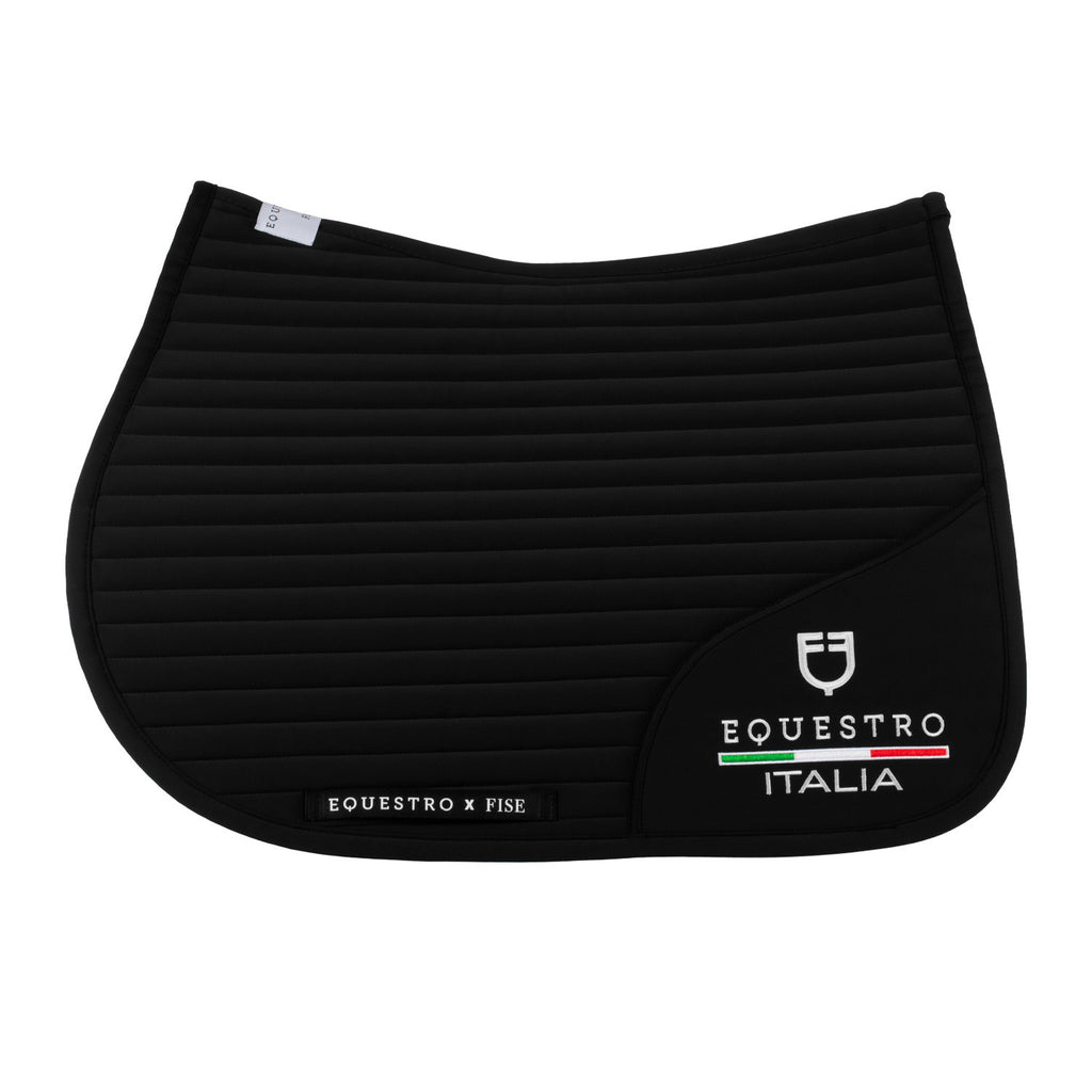 Jumping saddle pad with embroidered logo Equestro X FISE