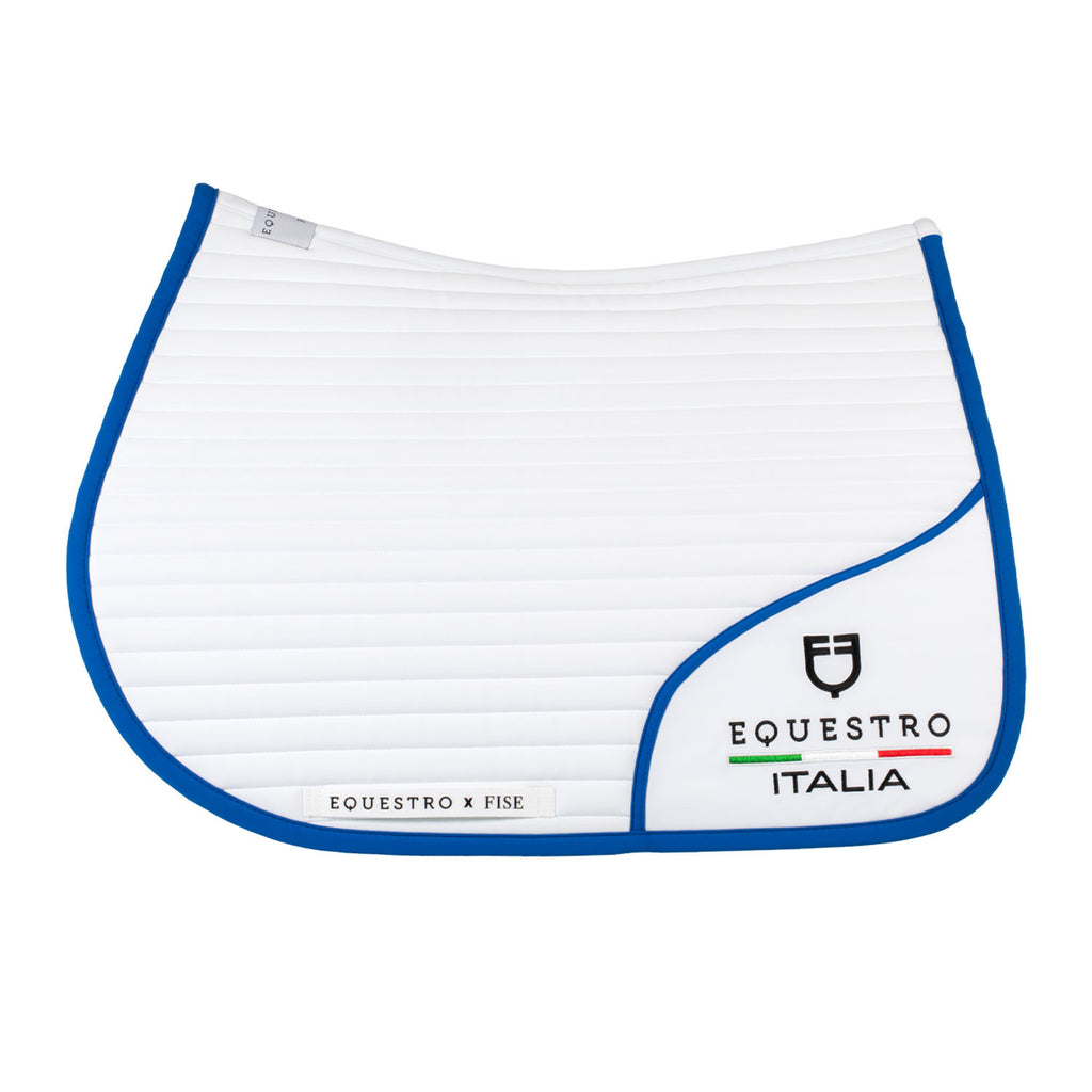 Jumping saddle pad with embroidered logo Equestro X FISE