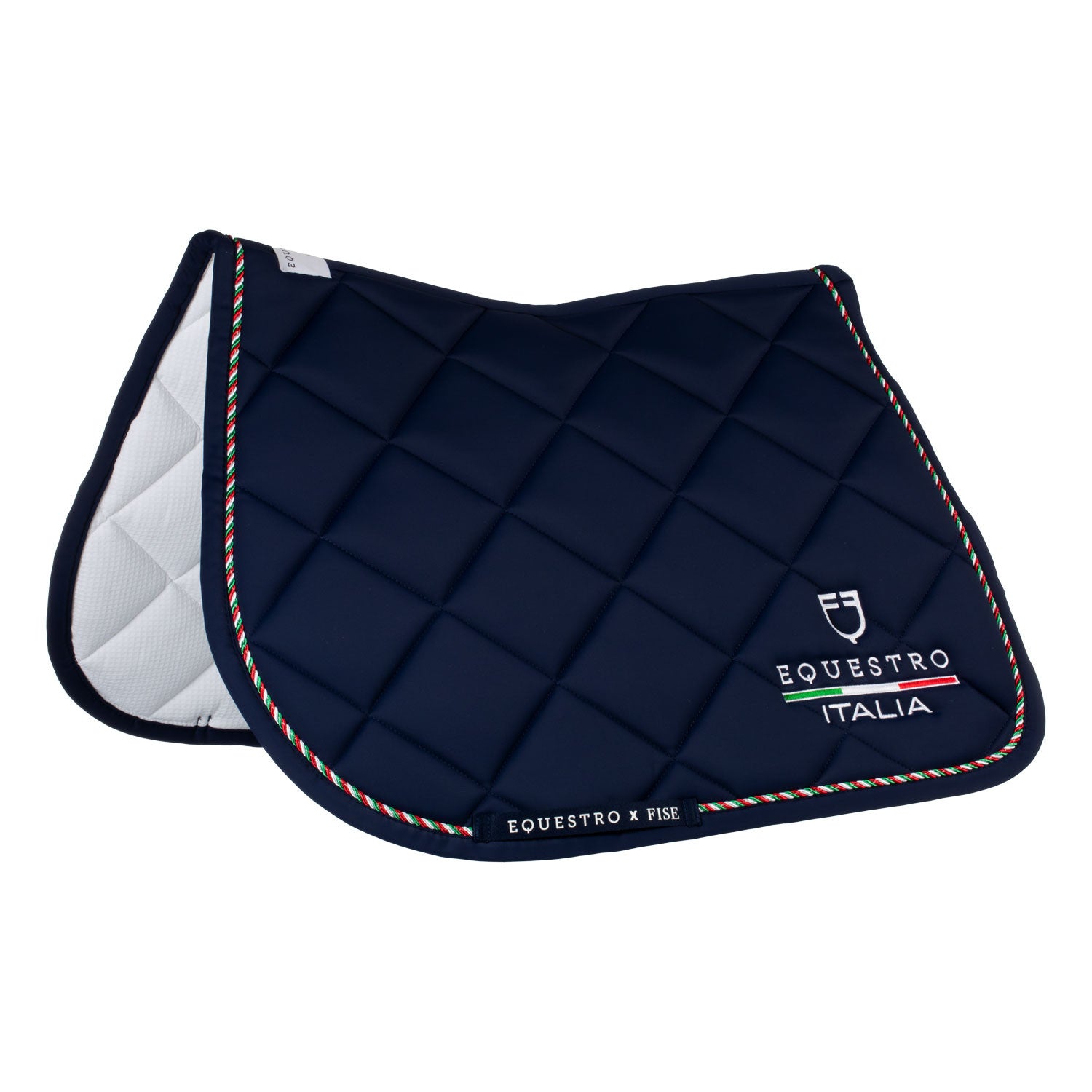 Equestro Jumping saddle pad with Italian flag piping Equestro X FISE