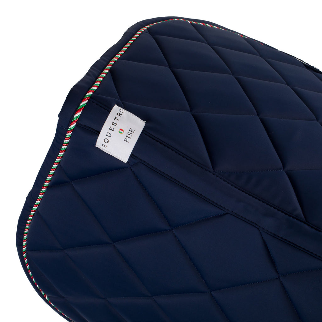 Jumping saddle pad with Italian flag piping Equestro X FISE
