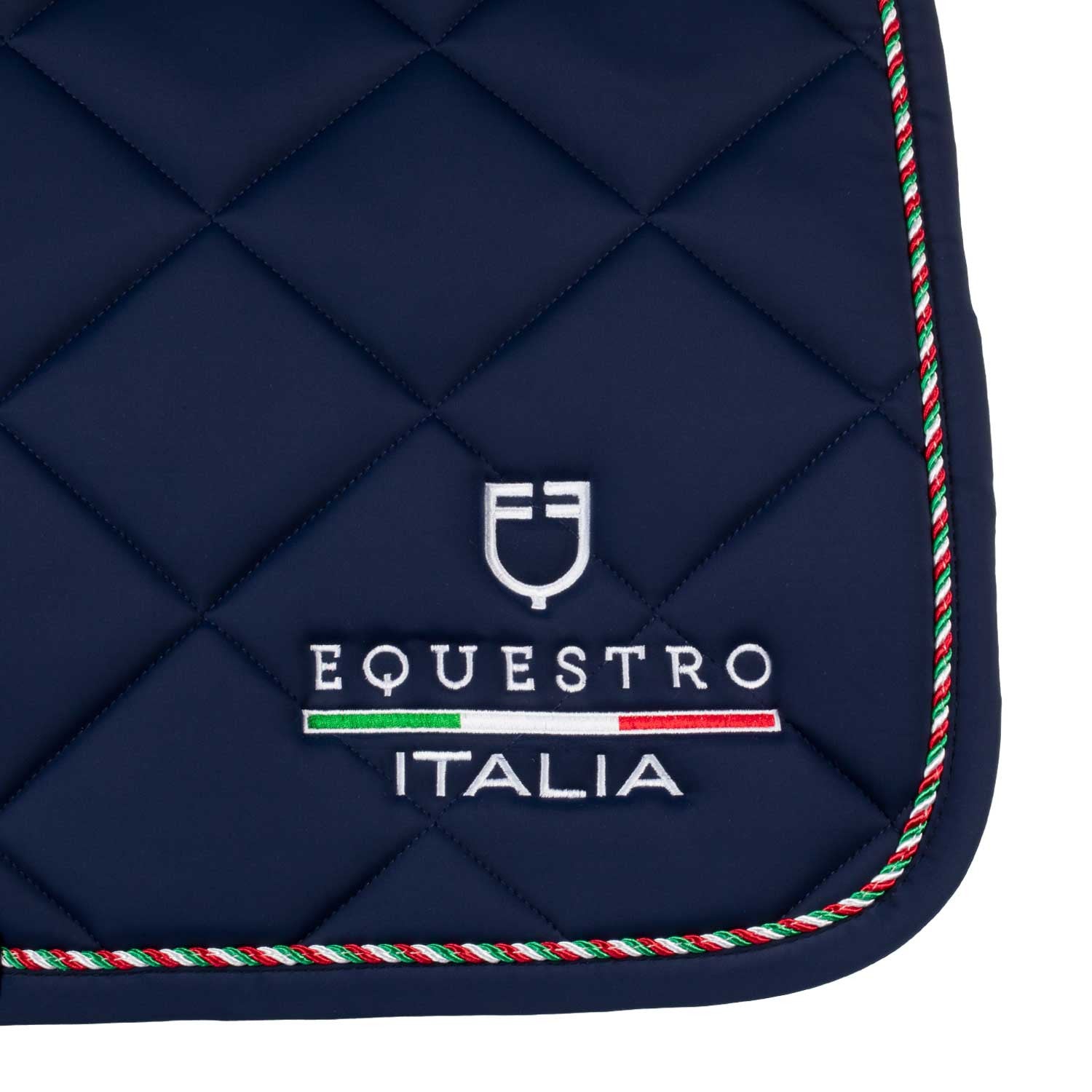 Jumping saddle pad with Italian flag piping Equestro X FISE