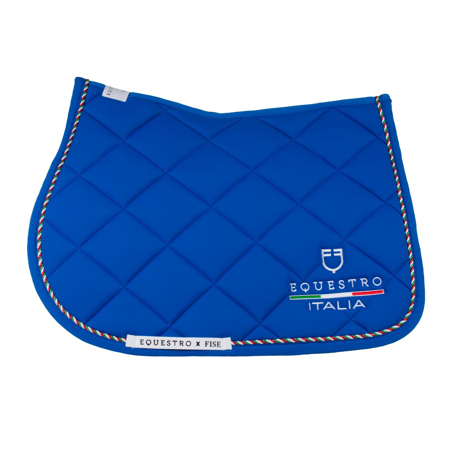 Jumping saddle pad with Italian flag piping Equestro X FISE