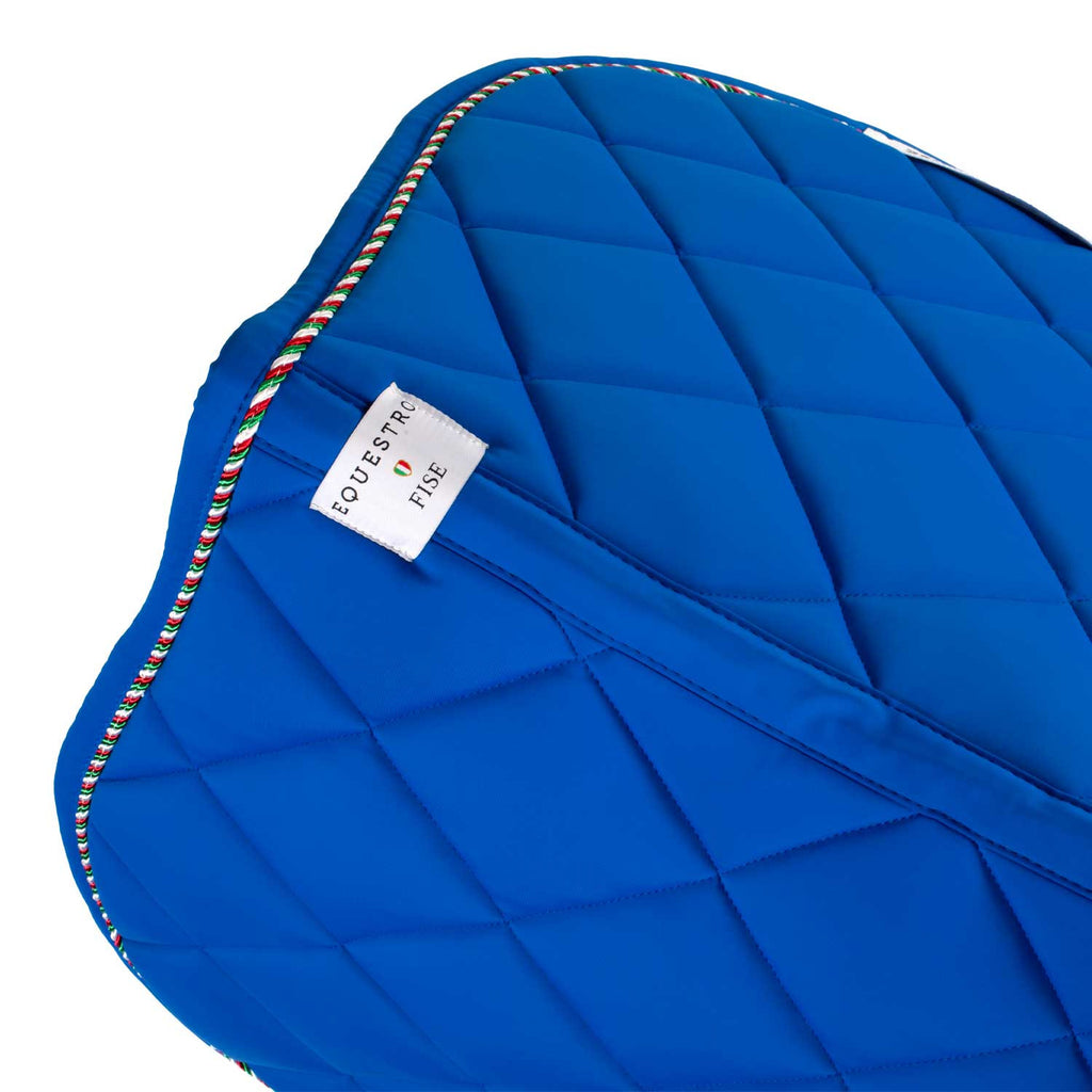 Jumping saddle pad with Italian flag piping Equestro X FISE