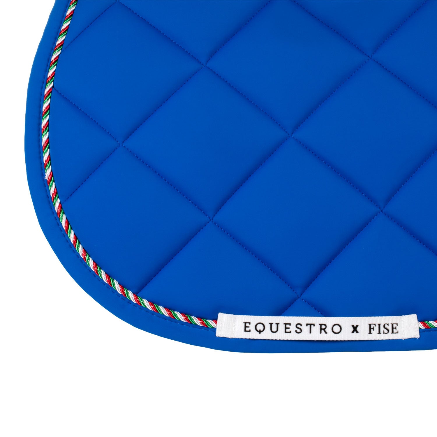 Jumping saddle pad with Italian flag piping Equestro X FISE