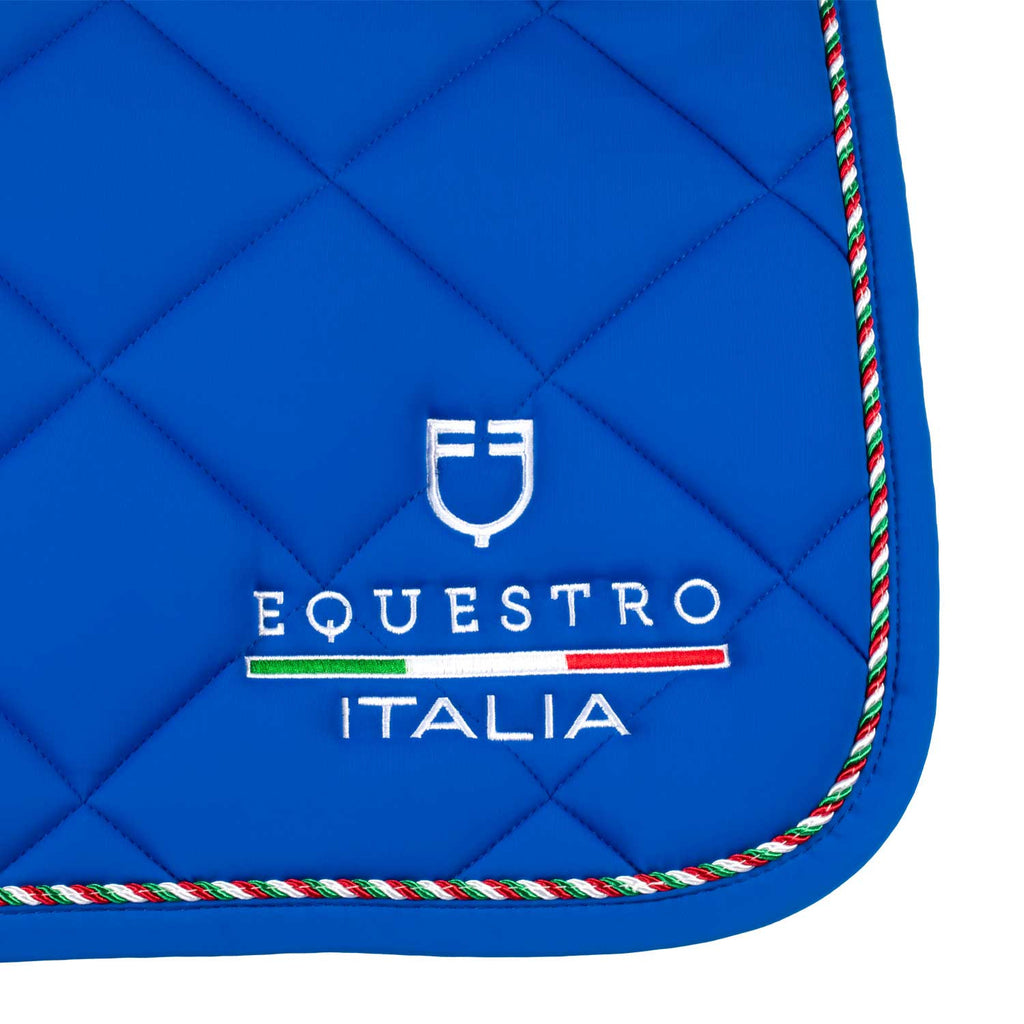 Jumping saddle pad with Italian flag piping Equestro X FISE