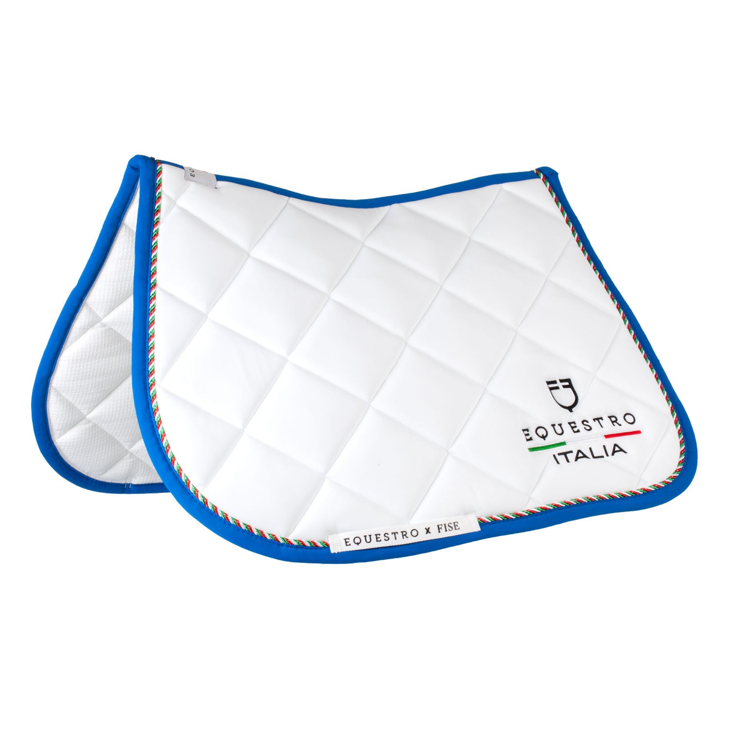 Equestro Jumping saddle pad with Italian flag piping Equestro X FISE