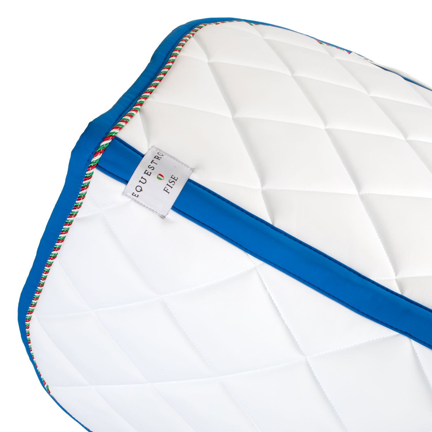 Jumping saddle pad with Italian flag piping Equestro X FISE
