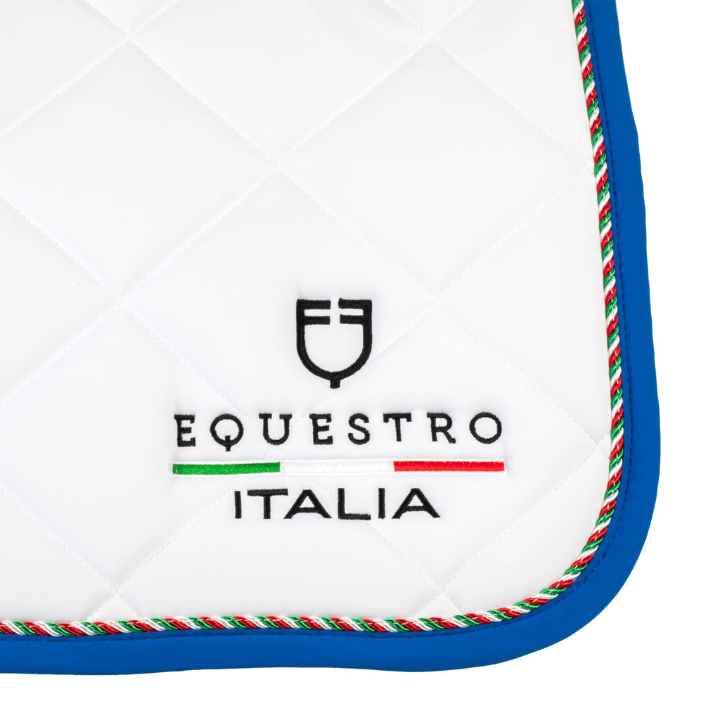 Jumping saddle pad with Italian flag piping Equestro X FISE