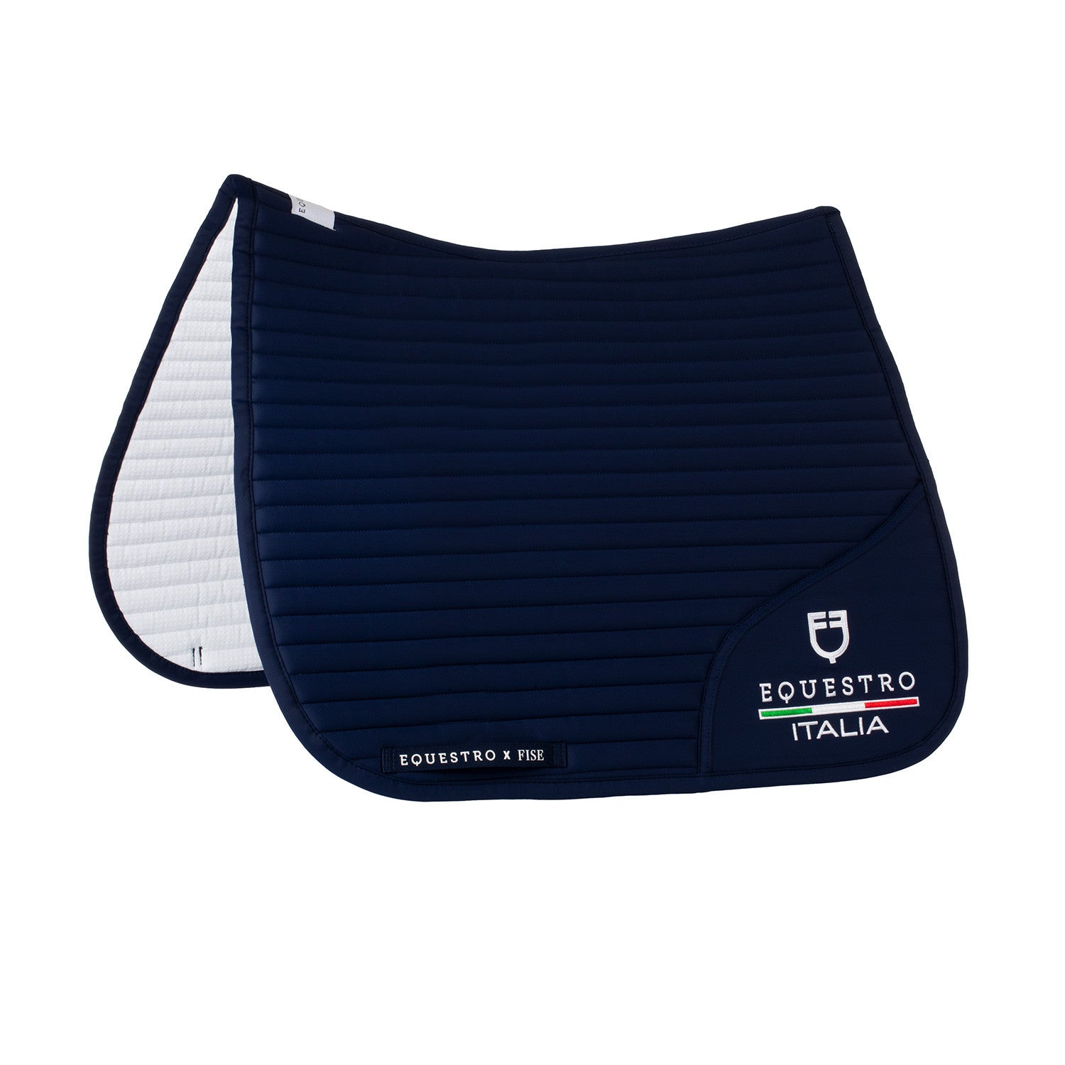 Equestro Dressage saddle pad with embroidered logo Equestro X FISE