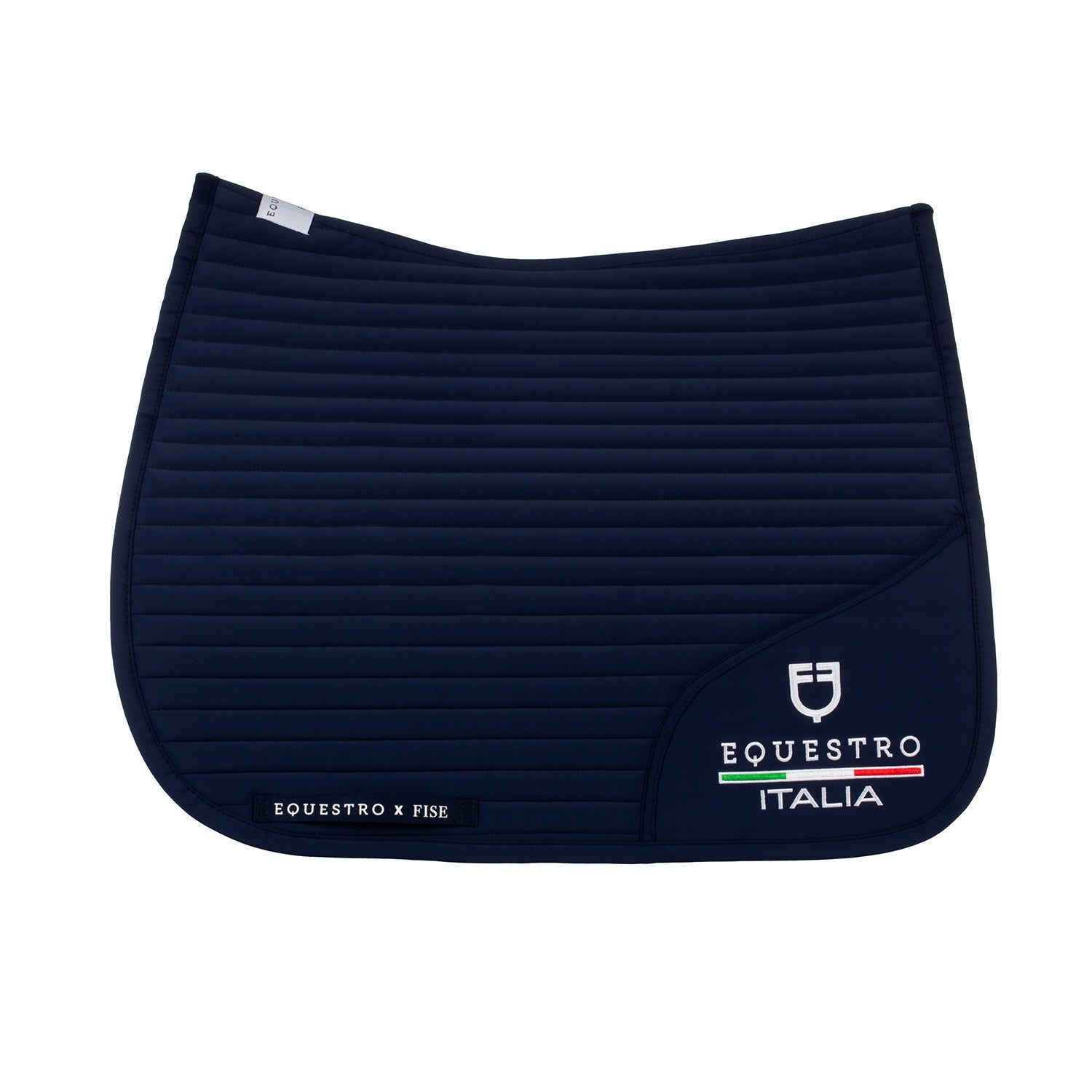 Dressage saddle pad with embroidered logo Equestro X FISE