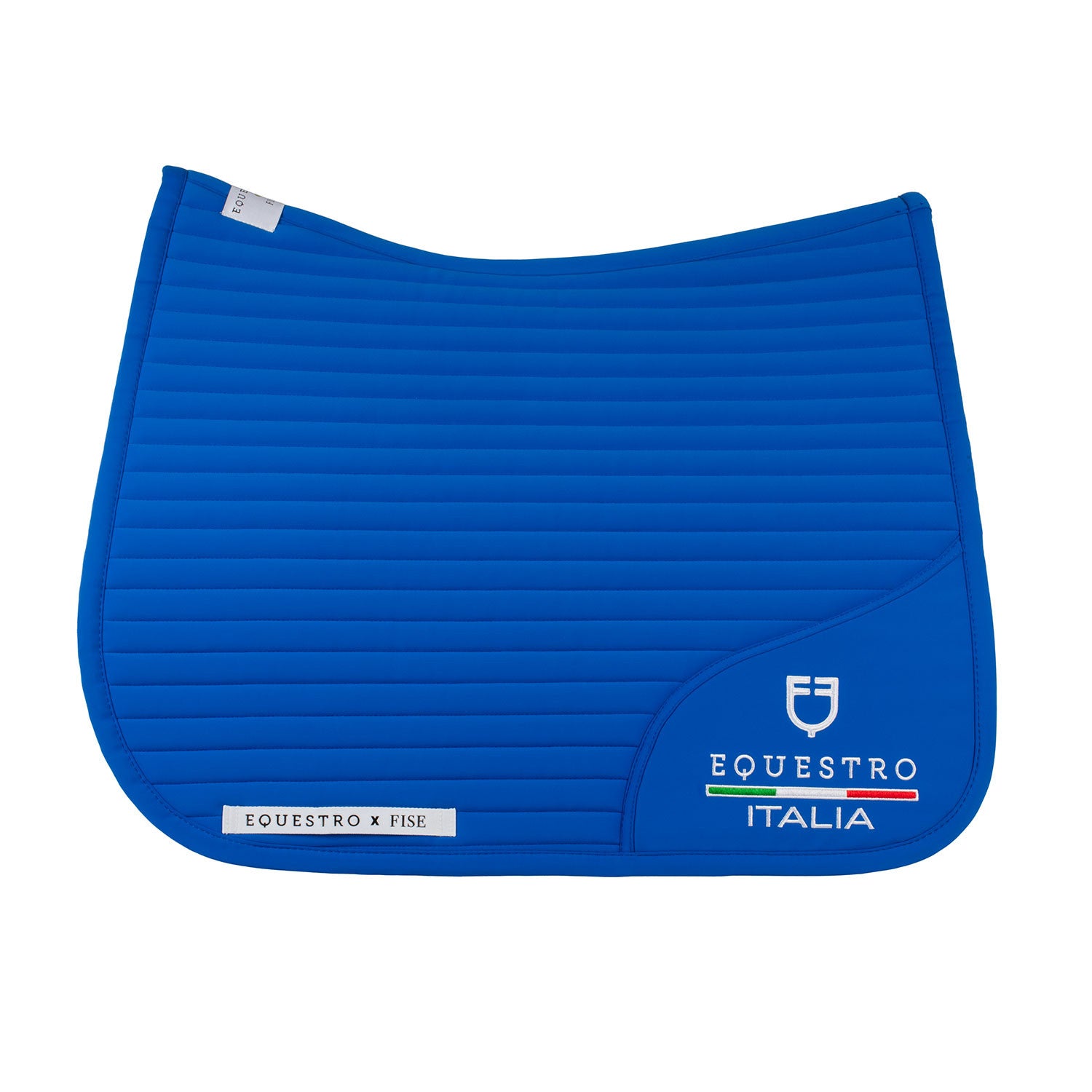 Dressage saddle pad with embroidered logo Equestro X FISE