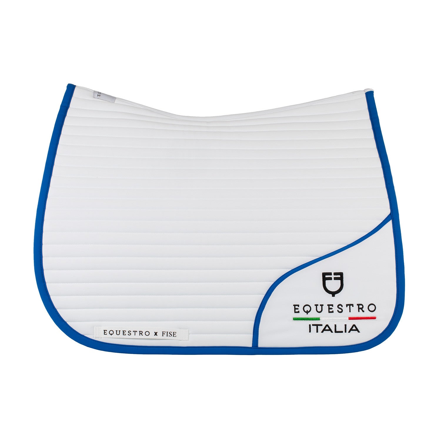 Dressage saddle pad with embroidered logo Equestro X FISE