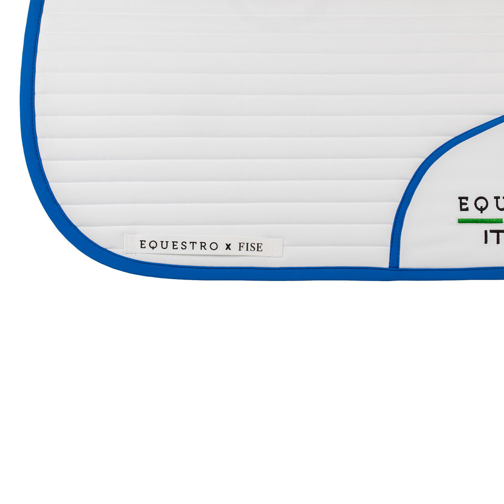 Dressage saddle pad with embroidered logo Equestro X FISE