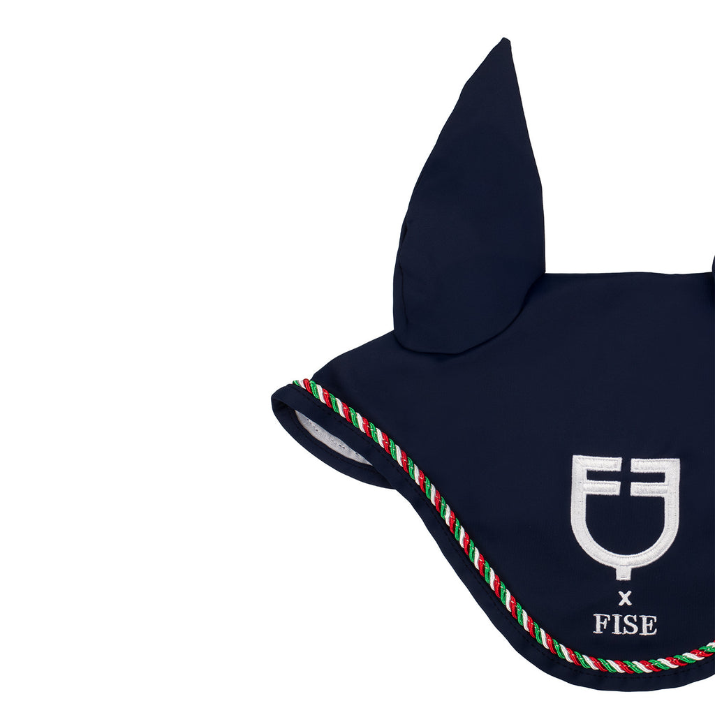 Fly veil with Italian flag piping Equestro X FISE