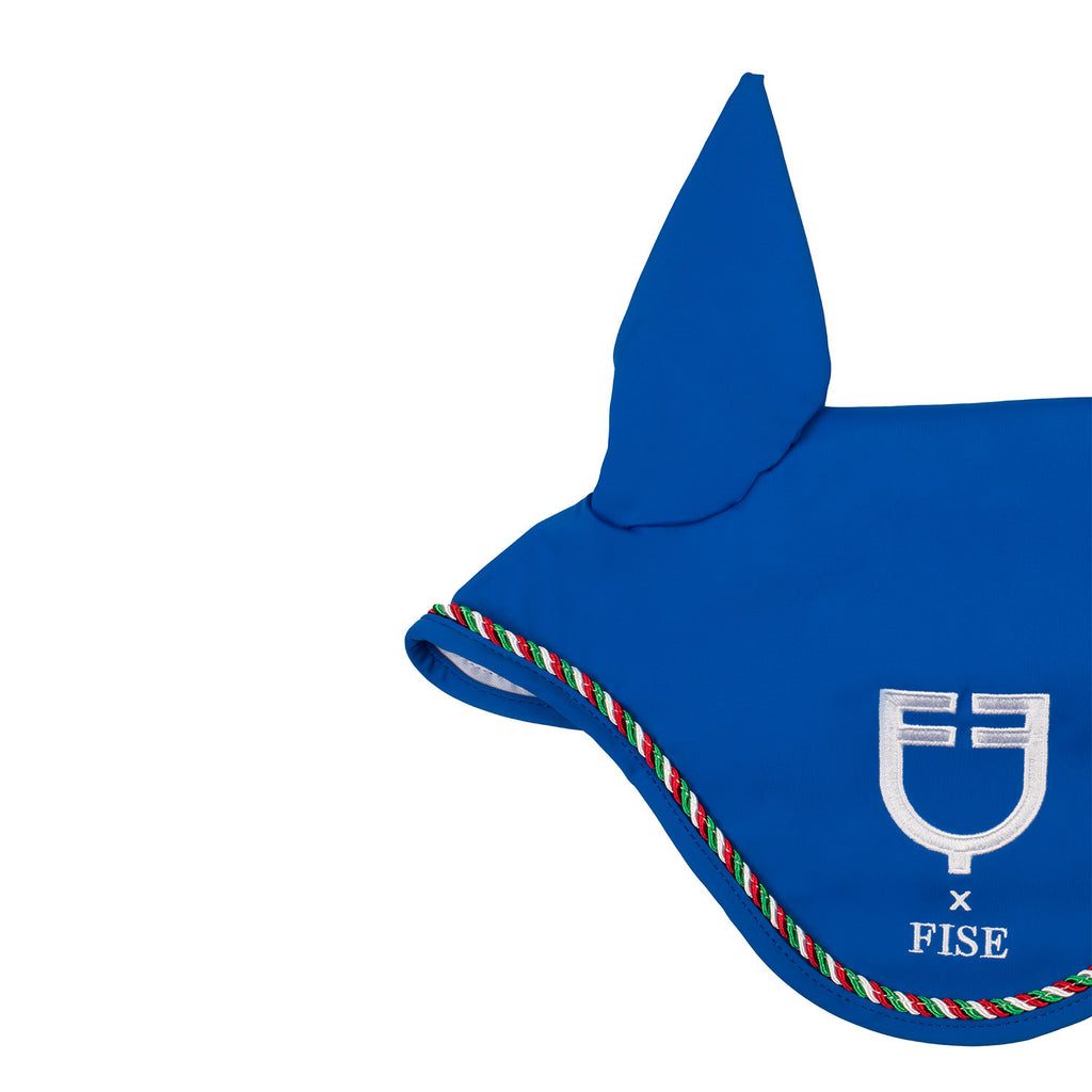 Fly veil with Italian flag piping Equestro X FISE