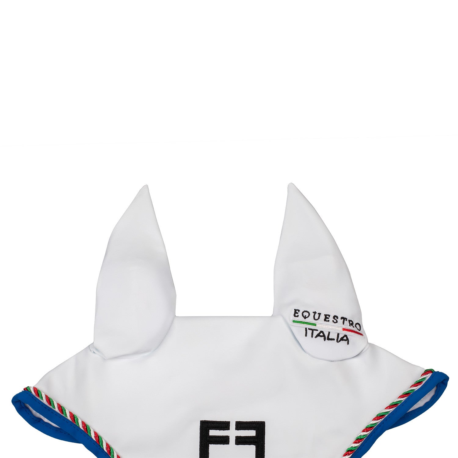 Fly veil with Italian flag piping Equestro X FISE