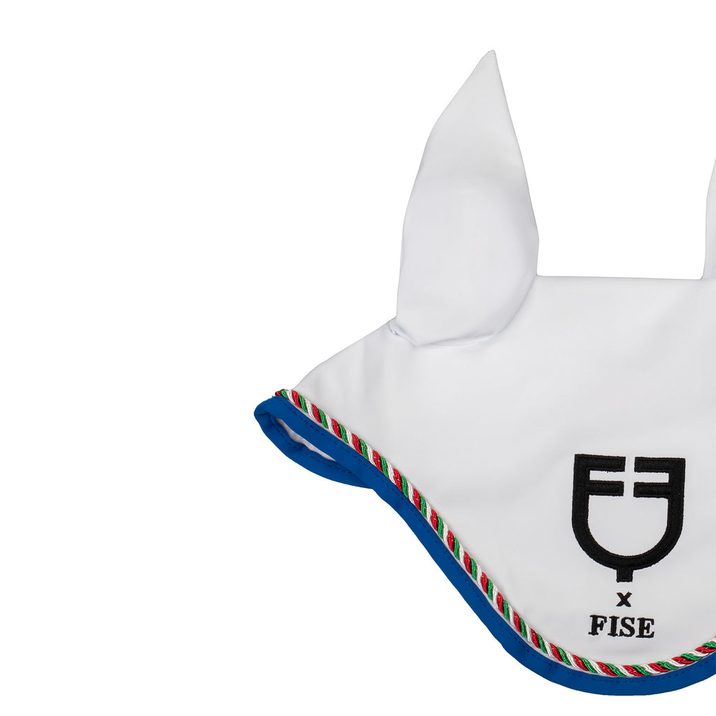 Fly veil with Italian flag piping Equestro X FISE