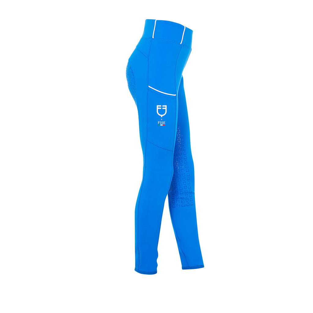Girls' slim fit full grip leggings Equestro X FISE