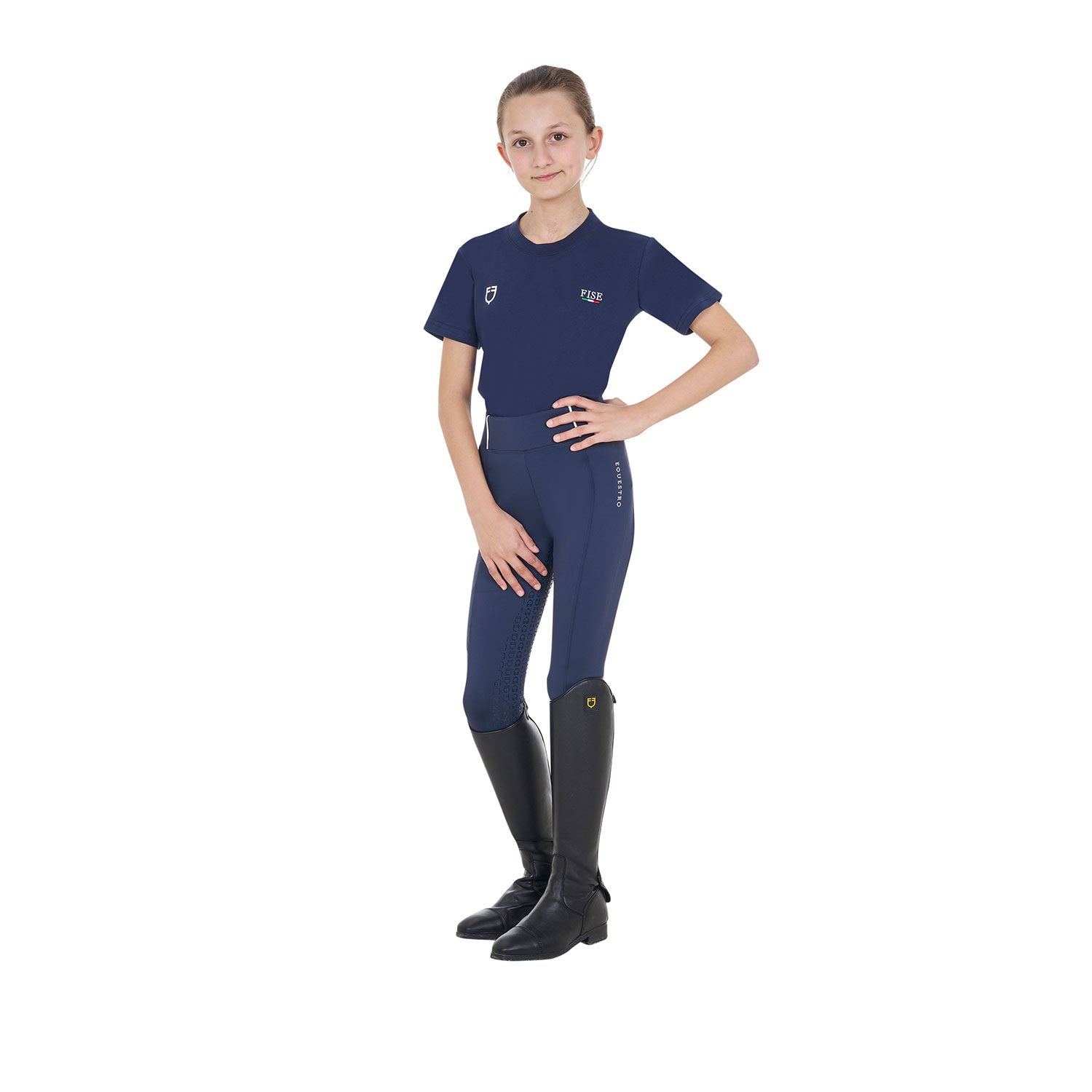 Kids' unisex slim fit T-shirt Equestro X FISE
