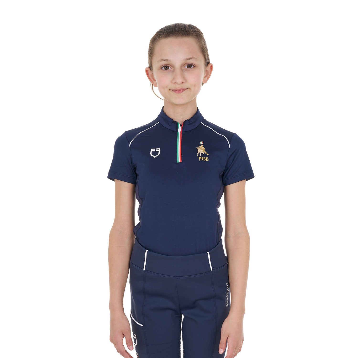 Kids' unisex training polo shirt Equestro X FISE