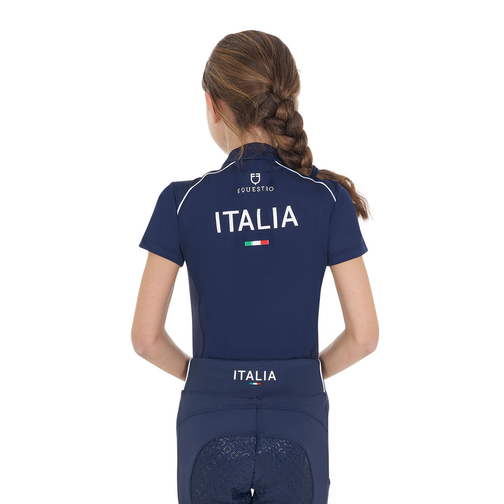 Kids' unisex training polo shirt Equestro X FISE