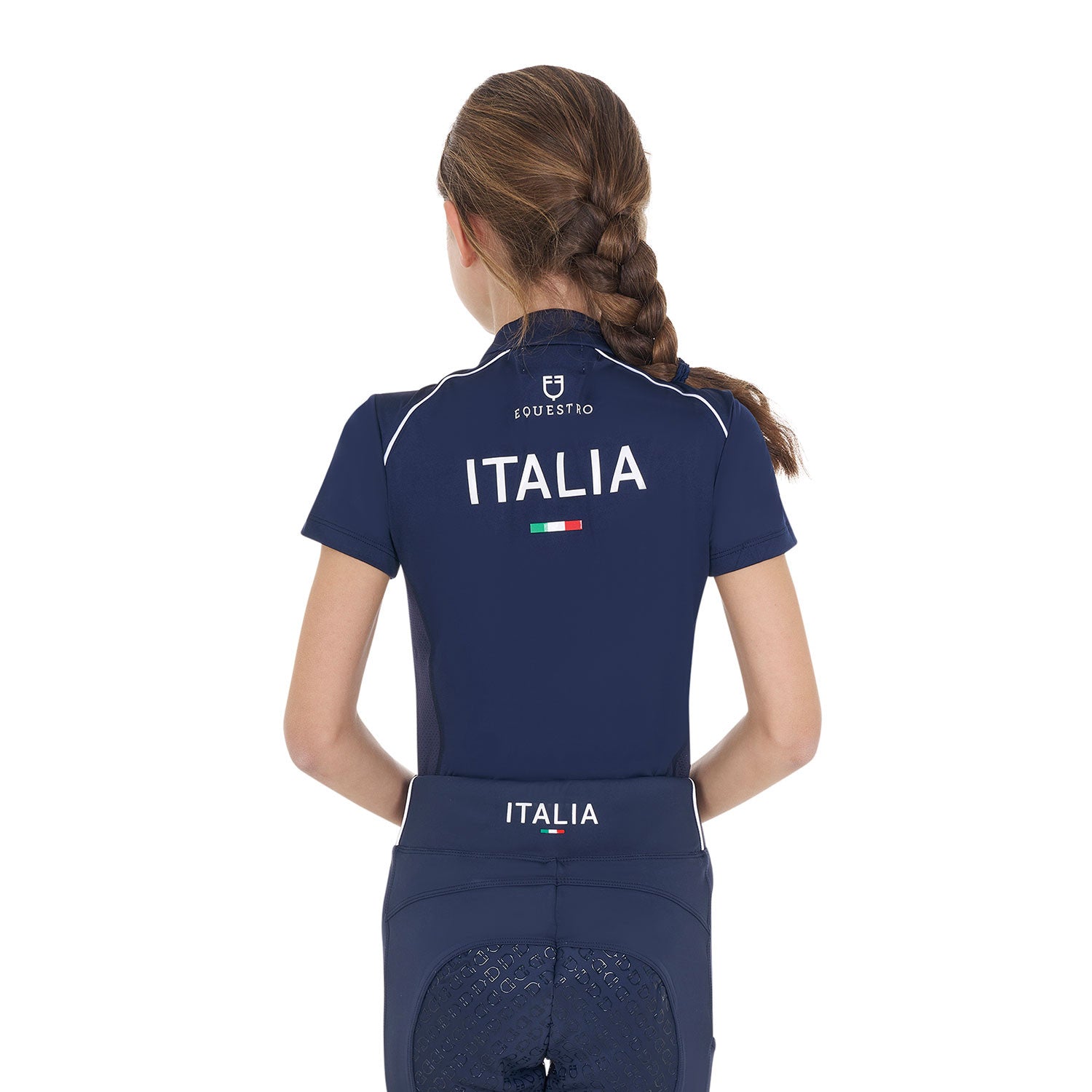 Kids' unisex training polo shirt Equestro X FISE
