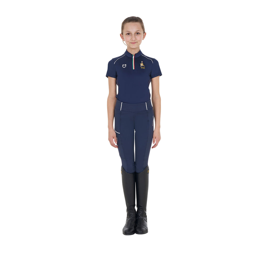 Kids' unisex training polo shirt Equestro X FISE