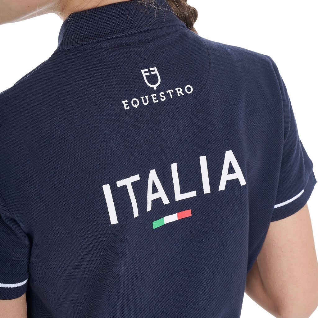 Kids' unisex polo shirt in technical fabric Equestro X FISE