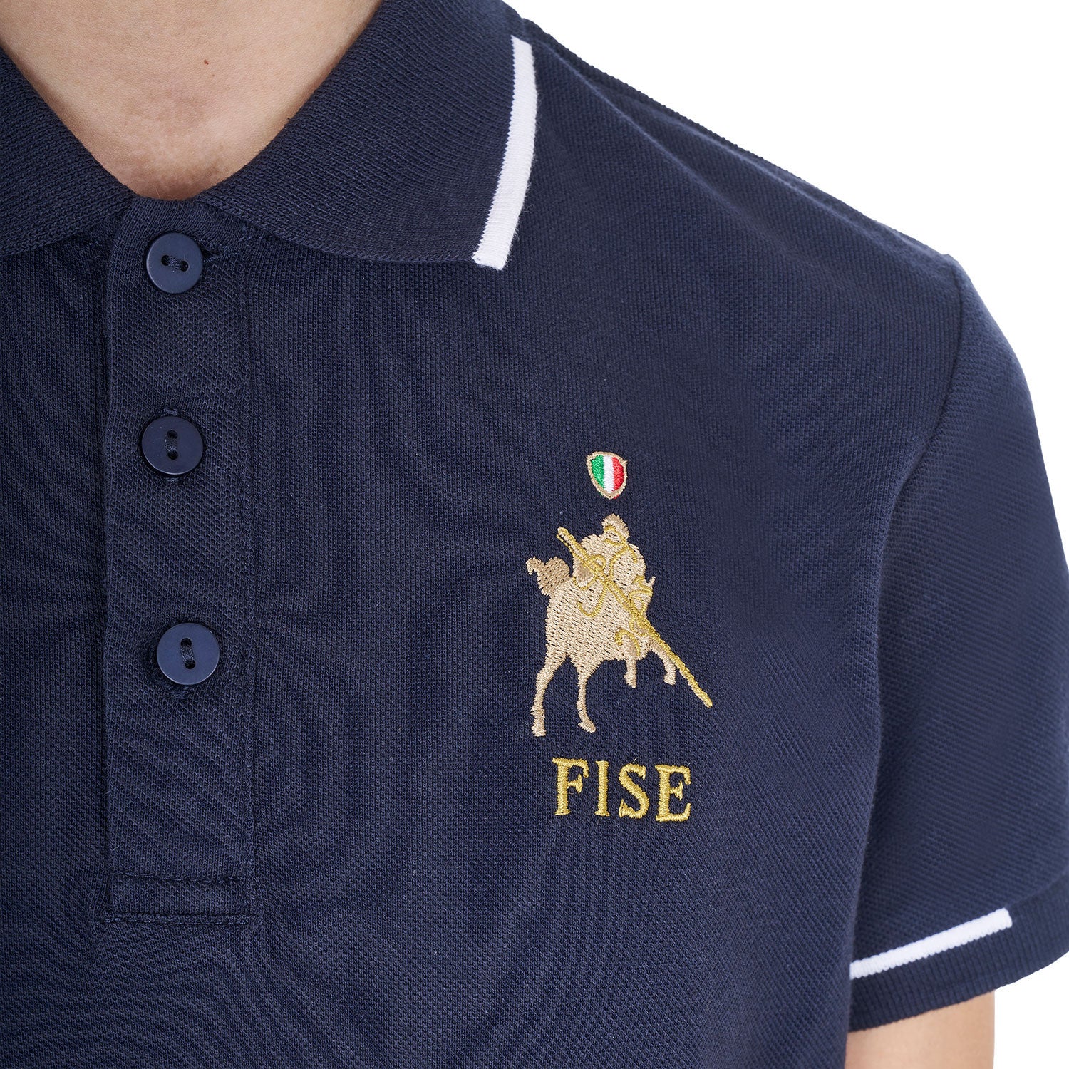 Kids' unisex polo shirt in technical fabric Equestro X FISE