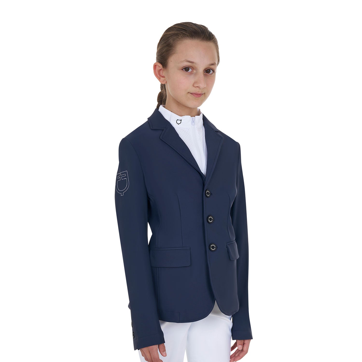 Kids' unisex three-button competition jacket Equestro X FISE