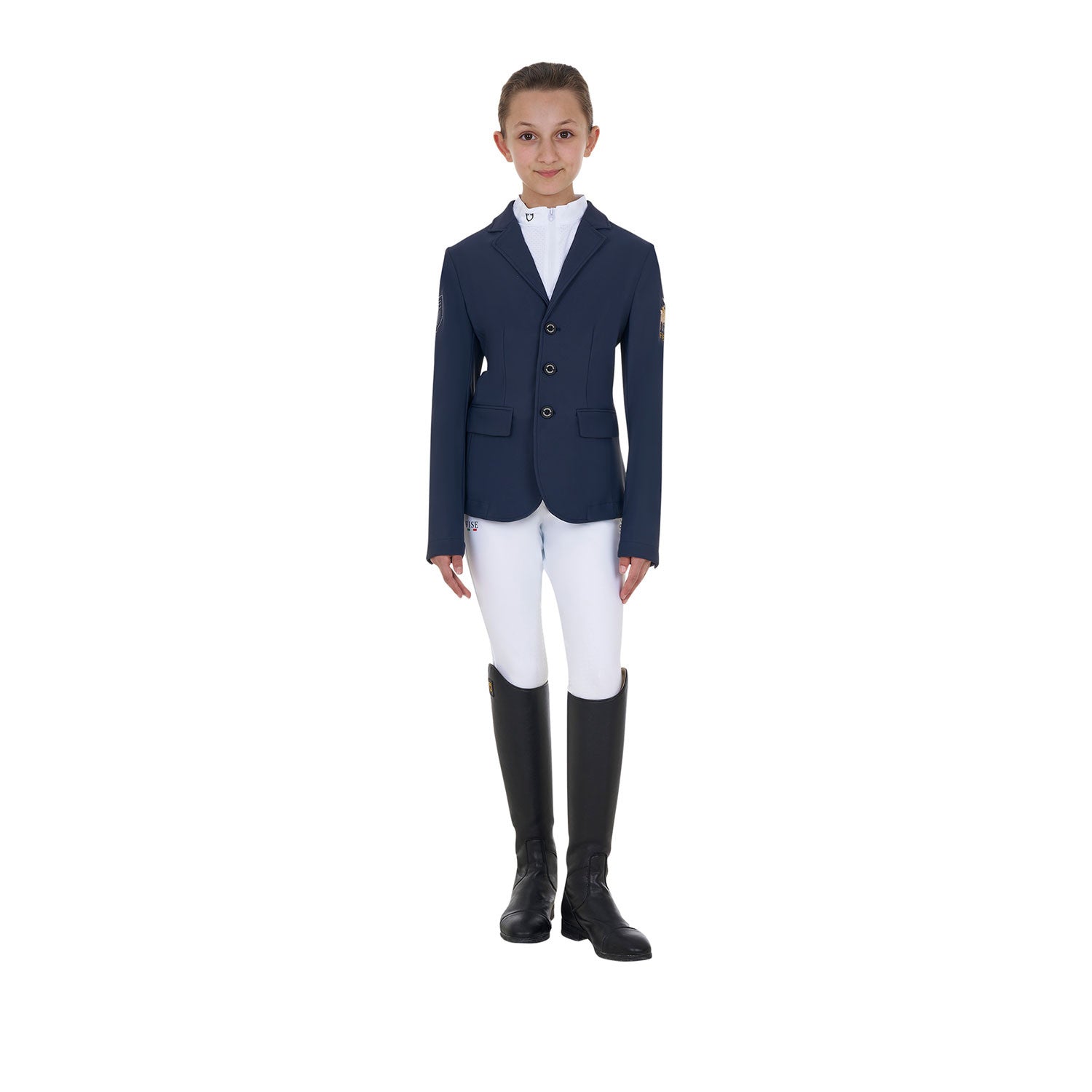 Kids' unisex three-button competition jacket Equestro X FISE