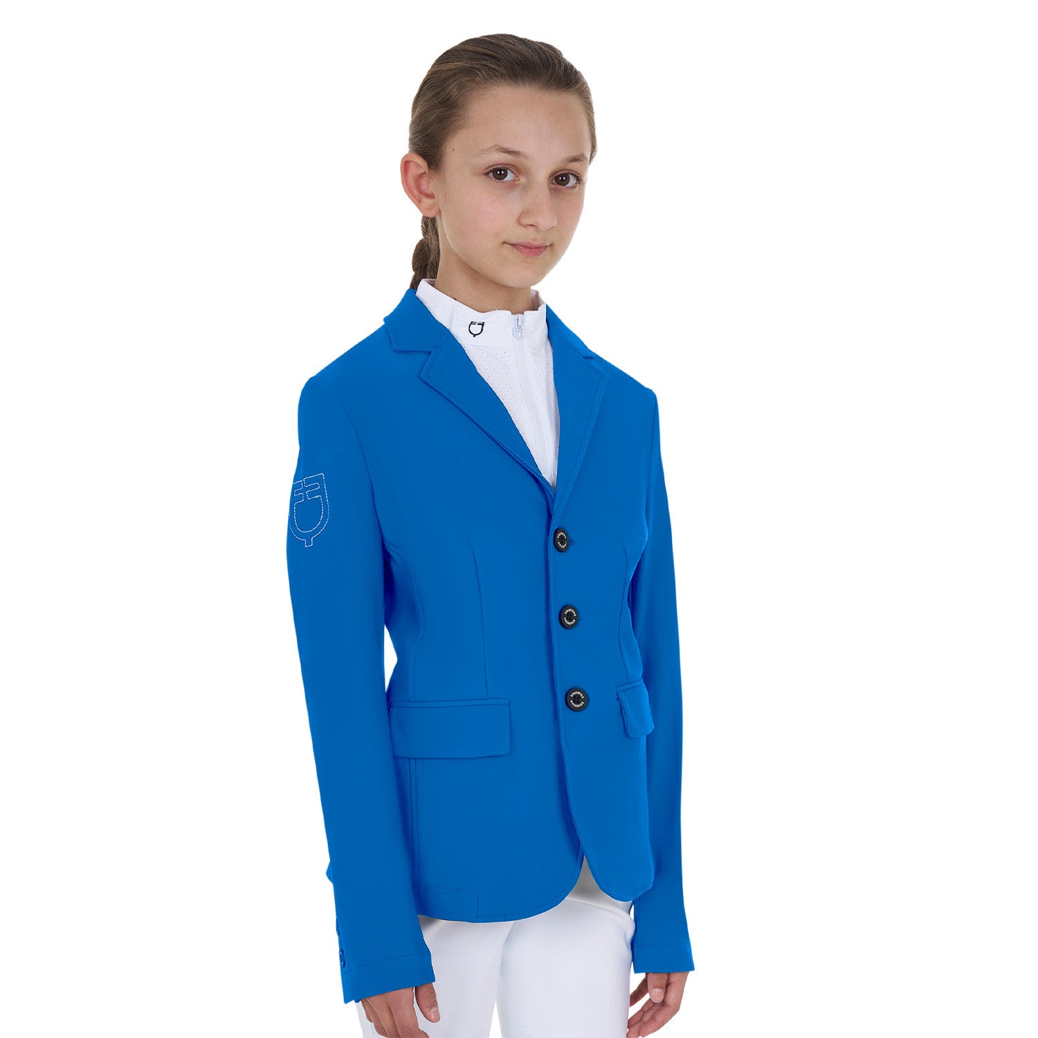 Kids' unisex three-button competition jacket Equestro X FISE