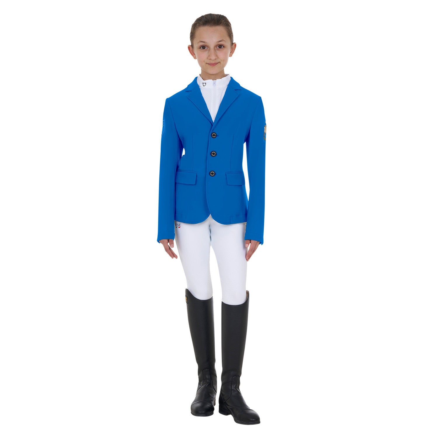Kids' unisex three-button competition jacket Equestro X FISE