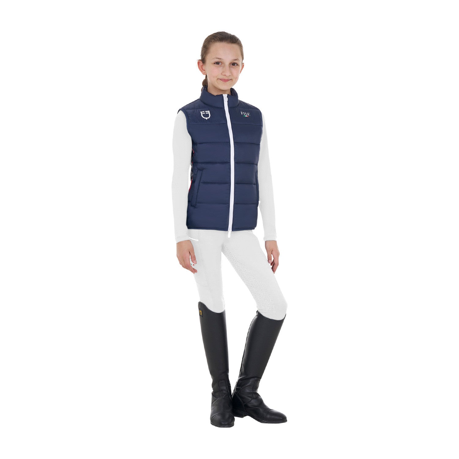 Kids' unisex slim fit vest Equestro X FISE