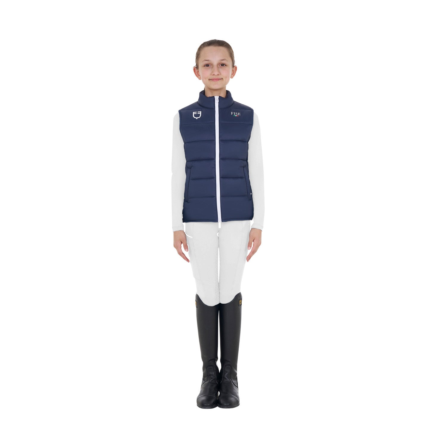 Kids' unisex slim fit vest Equestro X FISE