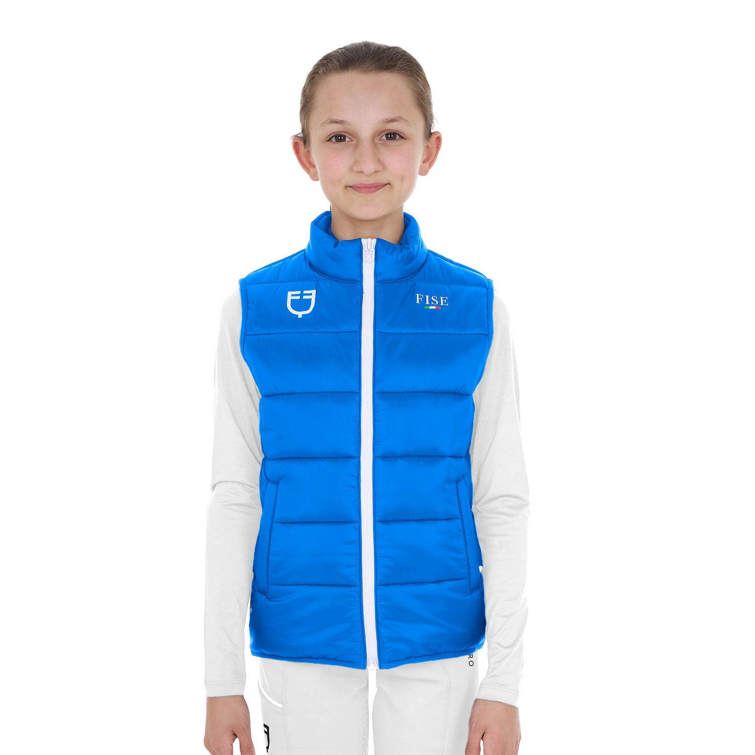 Equestro Kids' unisex slim fit vest Equestro X FISE