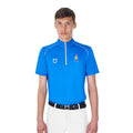 Men's training polo shirt with Italian flag zip Equestro X FISE