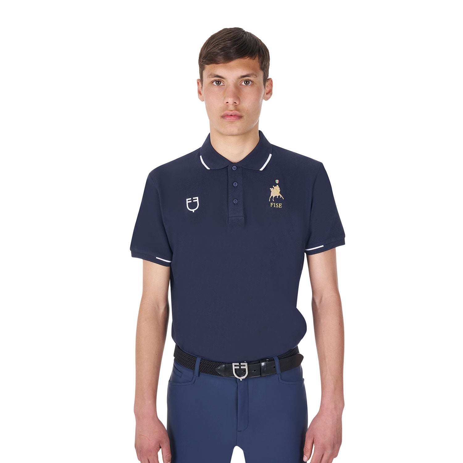 Equestro Men's three-button training polo shirt Equestro X FISE