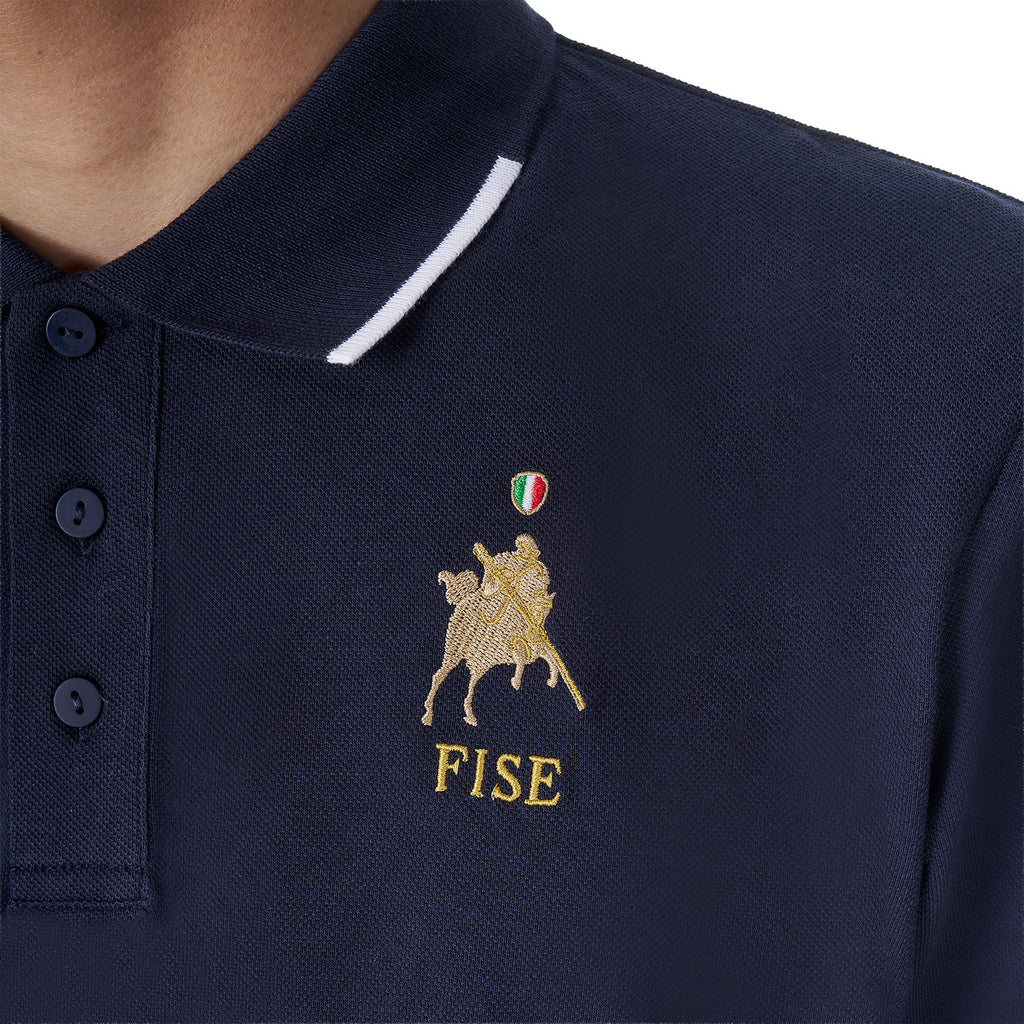 Men's three-button training polo shirt Equestro X FISE