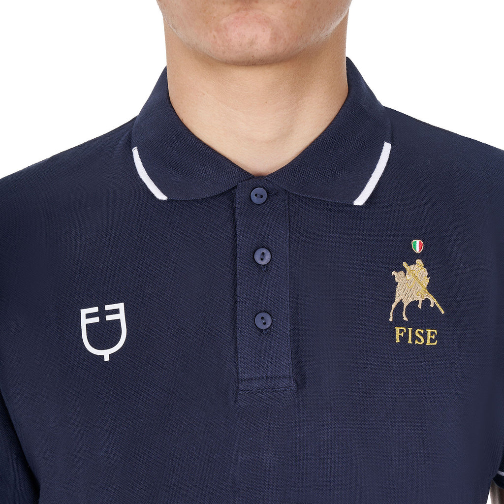 Men's three-button training polo shirt Equestro X FISE