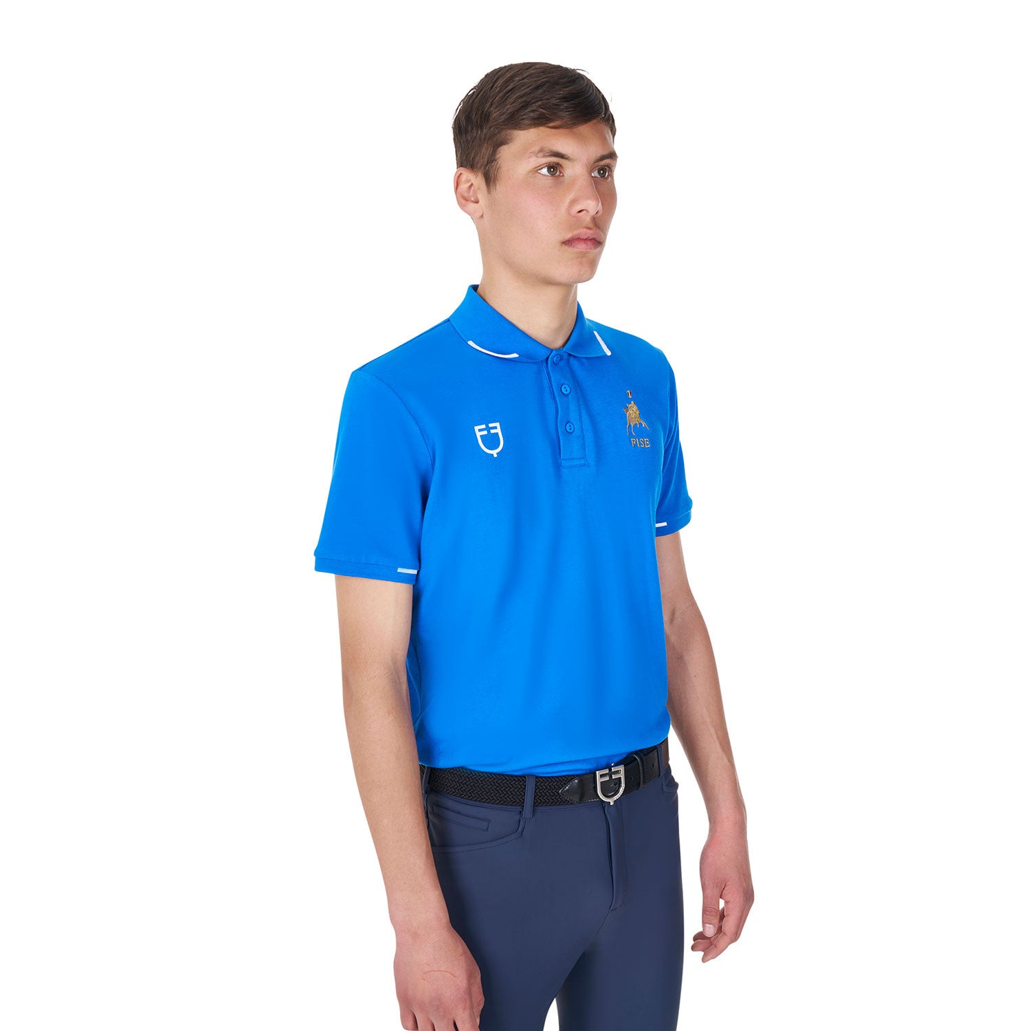 Men's three-button training polo shirt Equestro X FISE
