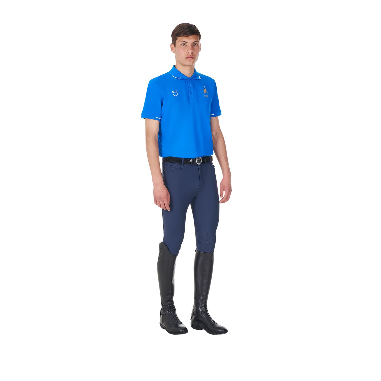 Men's three-button training polo shirt Equestro X FISE