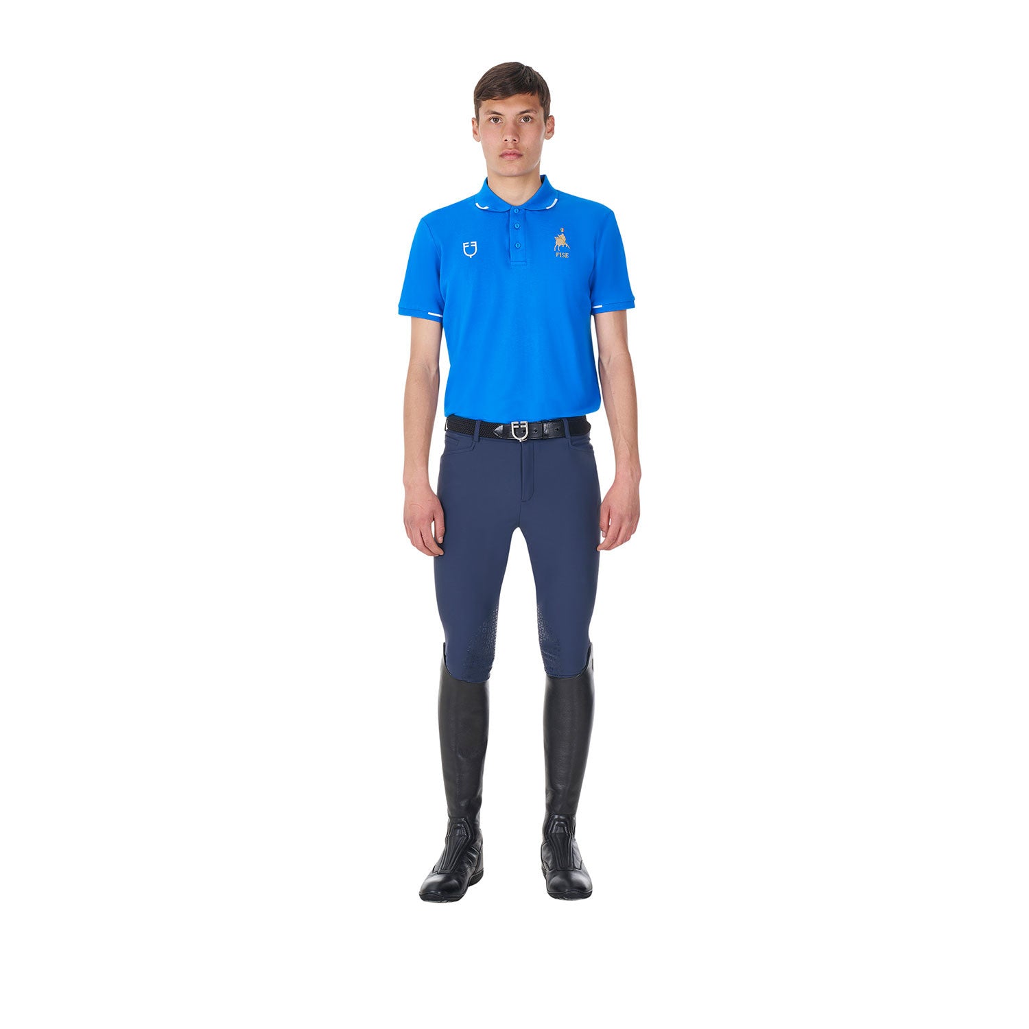 Men's three-button training polo shirt Equestro X FISE