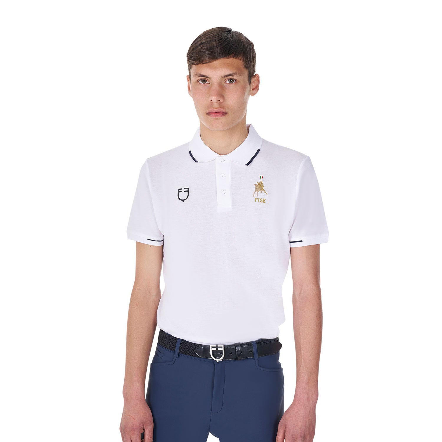Equestro Men's three-button training polo shirt Equestro X FISE