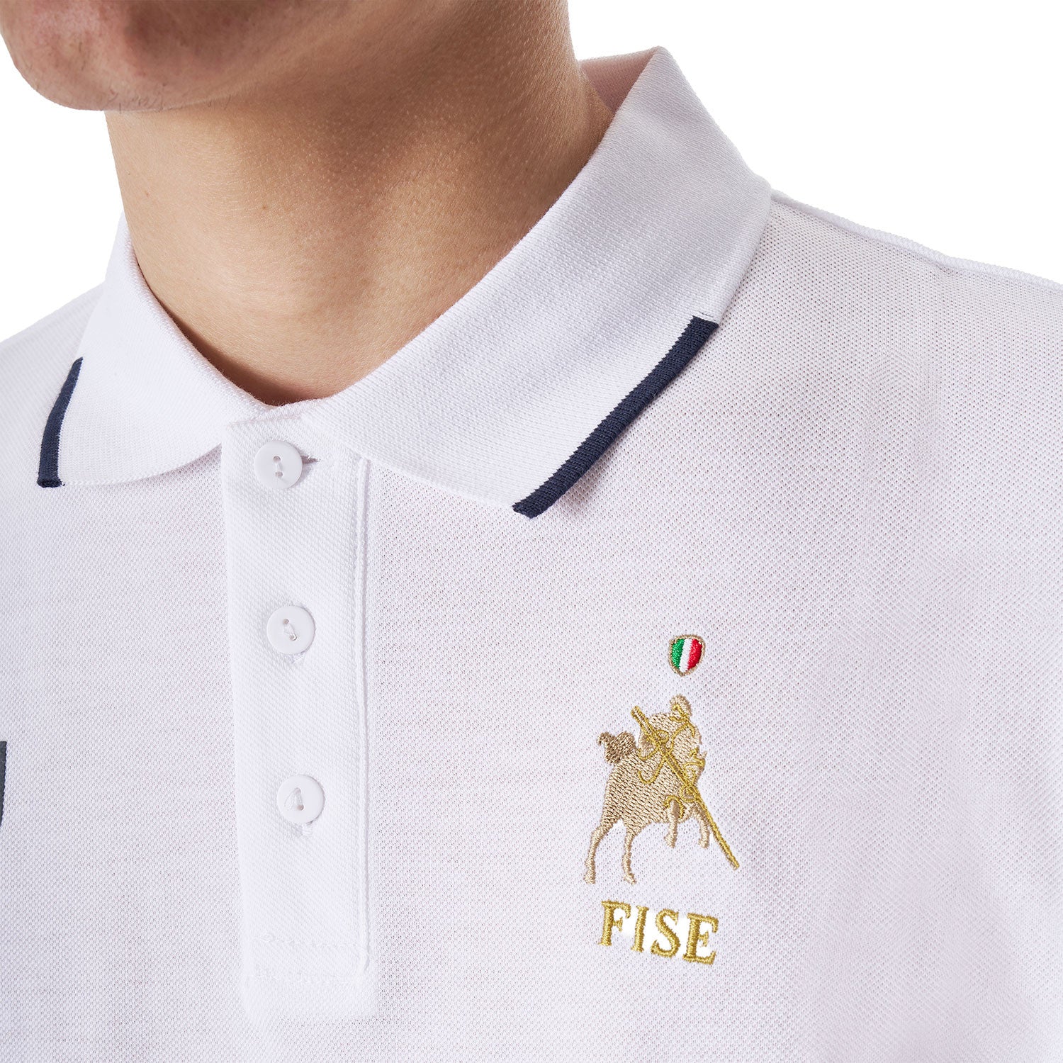 Men's three-button training polo shirt Equestro X FISE
