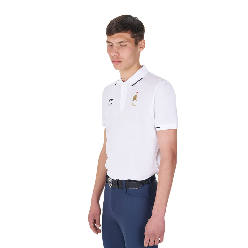 Men's three-button training polo shirt Equestro X FISE